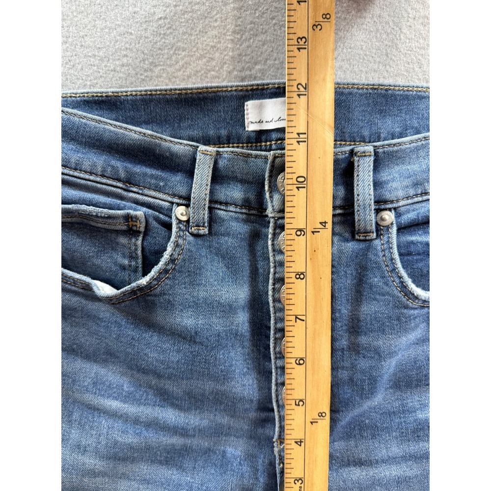 LOFT The Skinny Jeans Women 6/28 Blue High Rise Button Fly Raw Hem 29x25 - Picture 5 of 9
